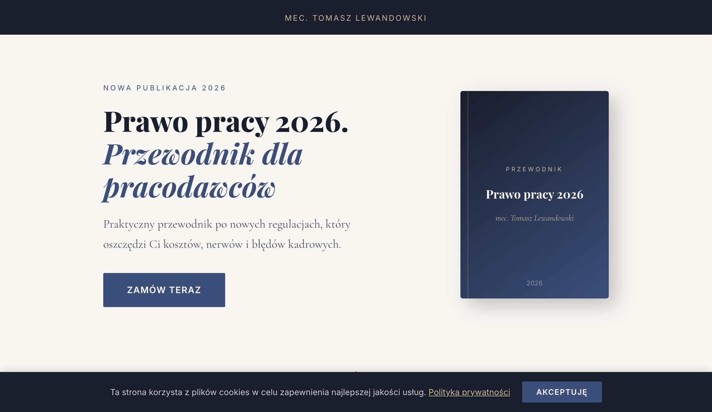 Demo landing page pod publikację