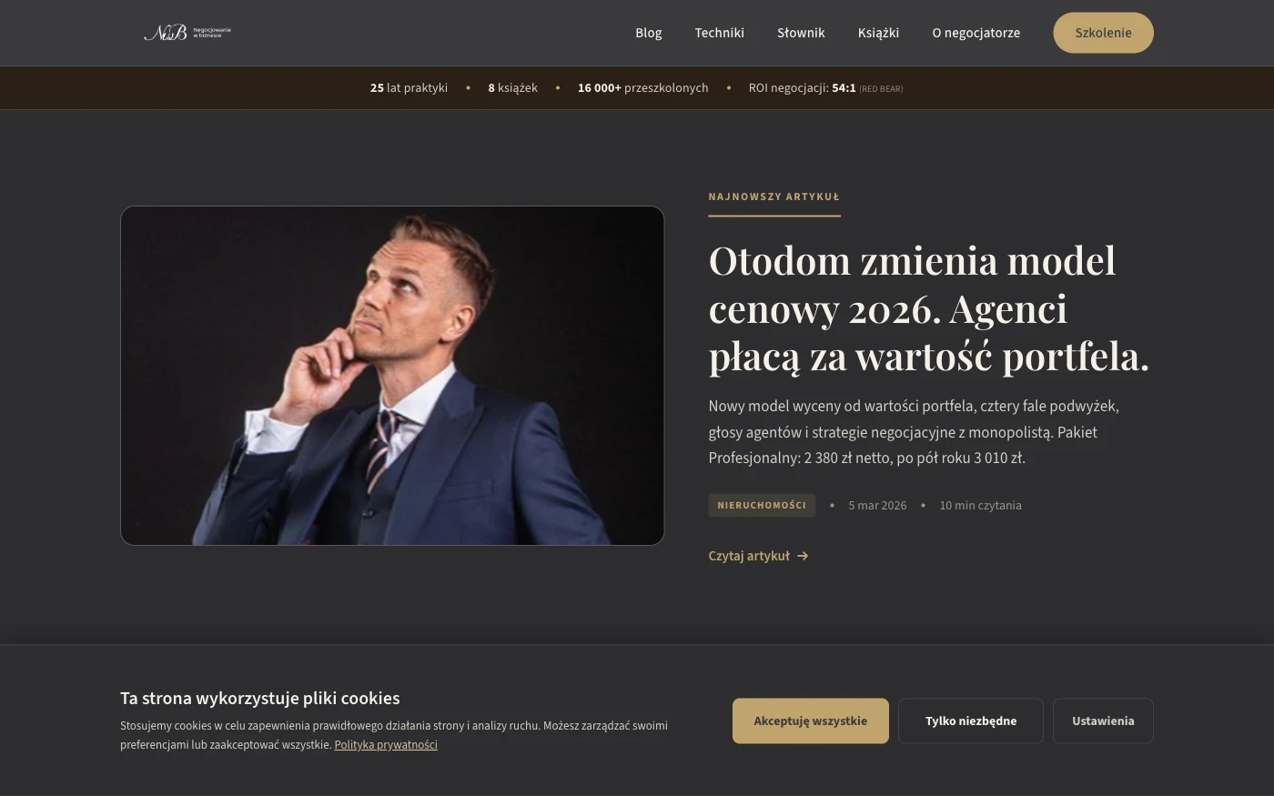 Screenshot strony negocjowaniewbiznesie.pl