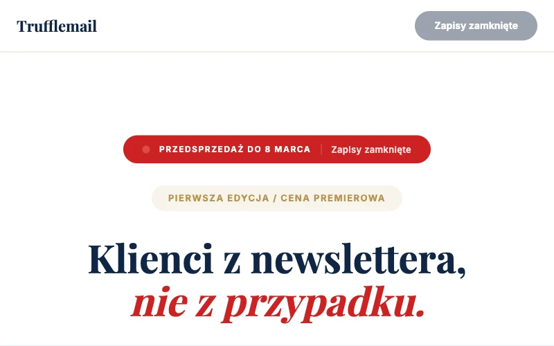 Strona systemu email marketingu dla prawników